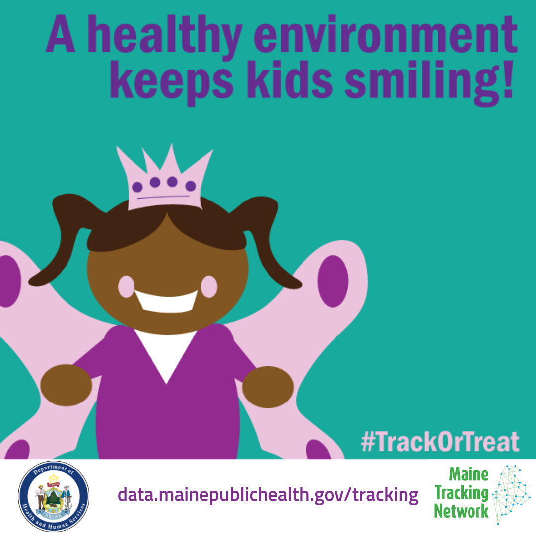 A healthy environment keeps kids smiling with a picture of a girl in a butterfly costume.