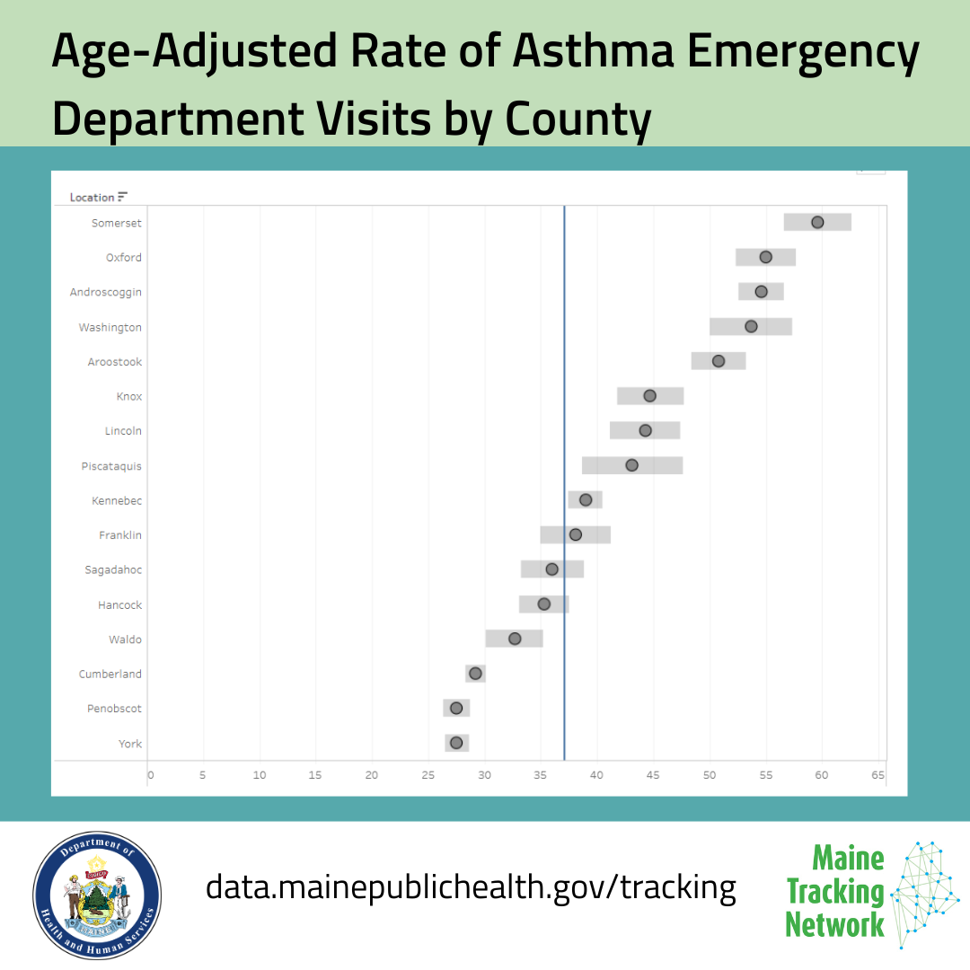 Bar chart of asthma emergency department visits