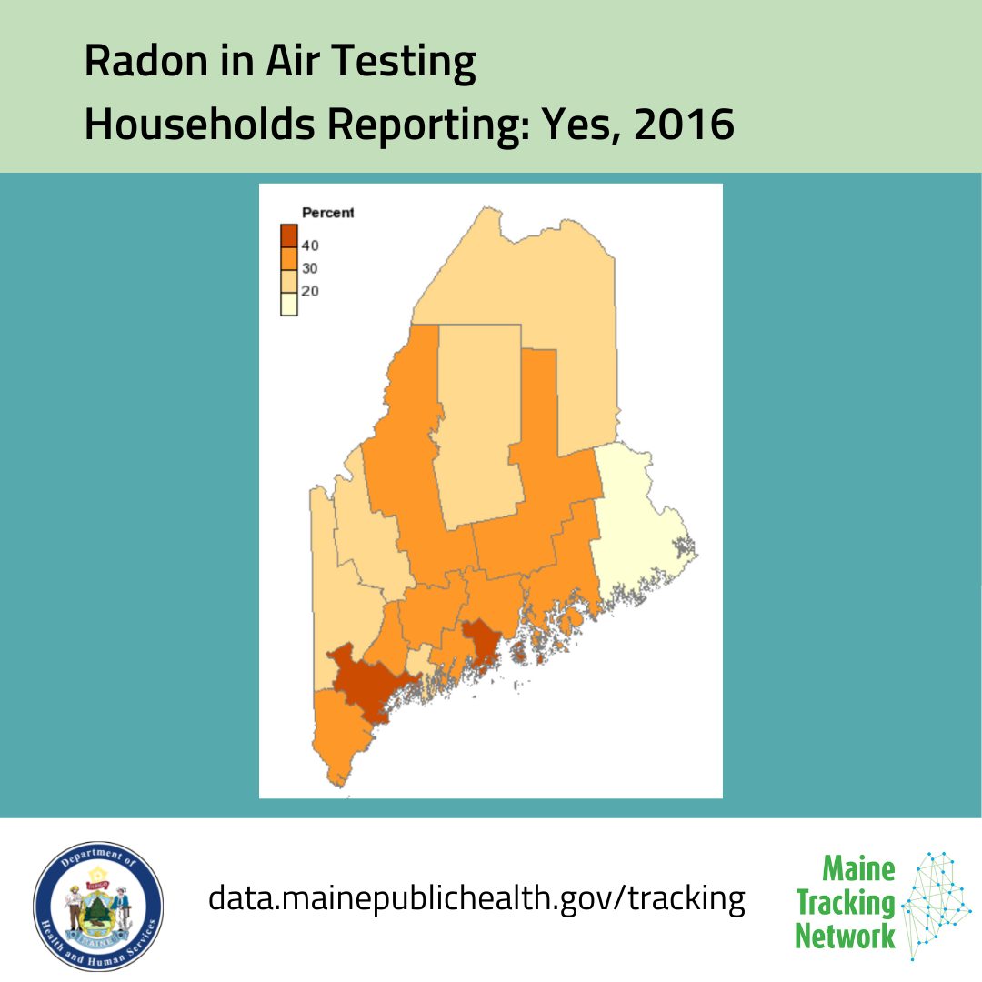 map of radon in air testing data