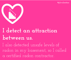 Valentine - I detect an attraction between us. I also detected unsafe levels of radon in my basement, so I called a certified radon contractor.