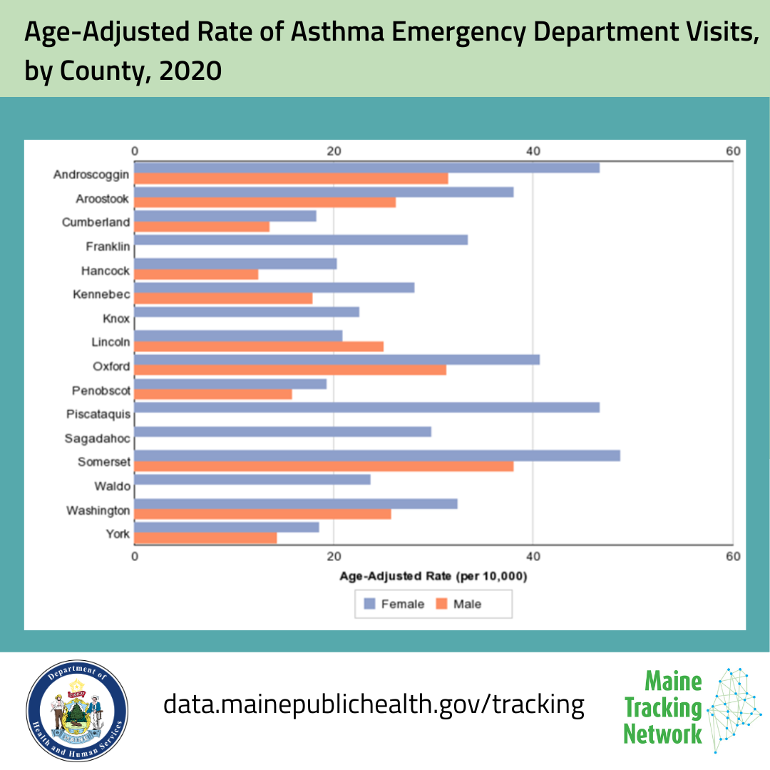 Bar chart of asthma emergency department visits